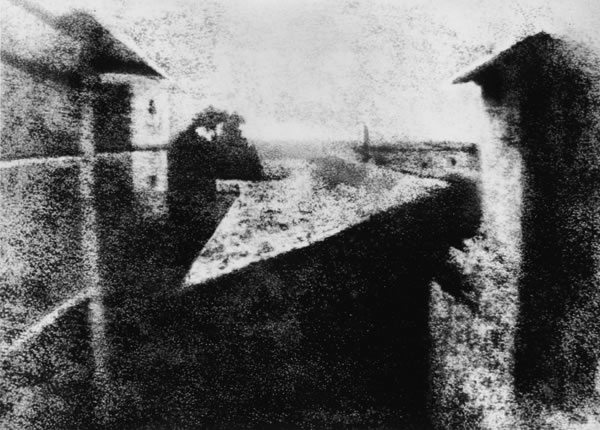 First permanent photograph in the history of photography by Joseph Nicéphore Niépce